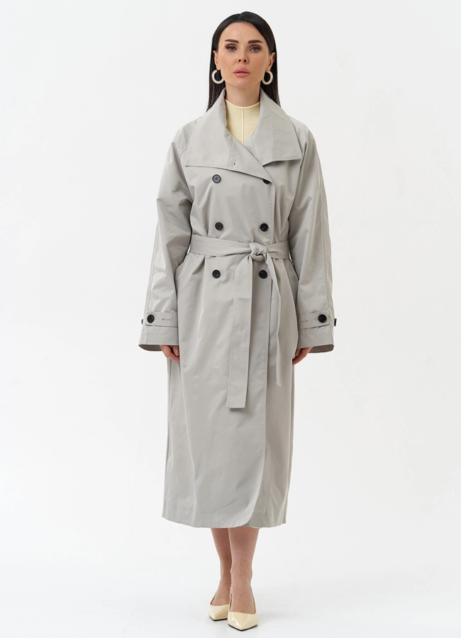 Длинный женский плащ  модель № 30269 универмаг малина