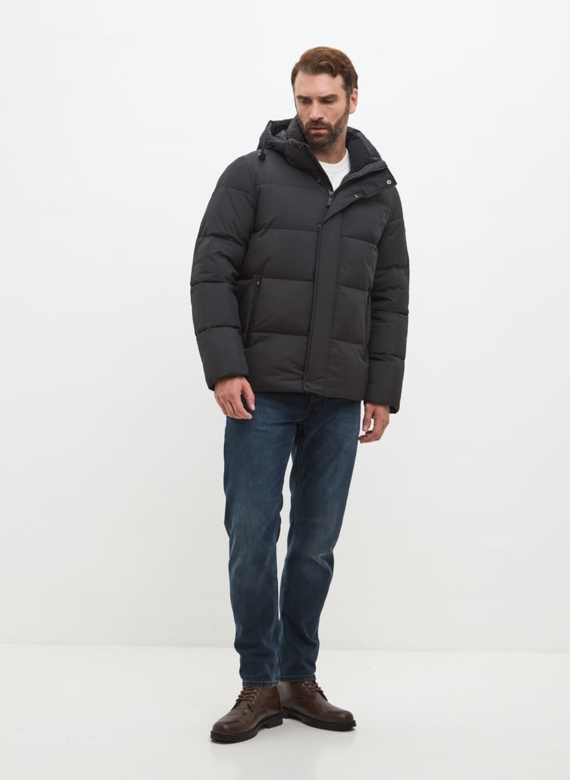Мужской черный пуховик больших размеров