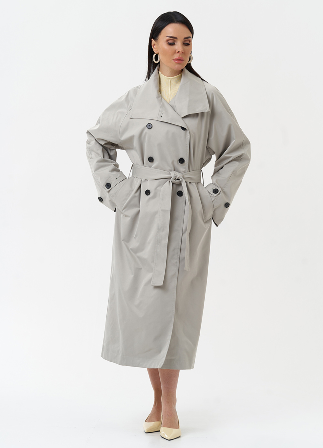 Длинный женский плащ  модель № 30269 универмаг малина