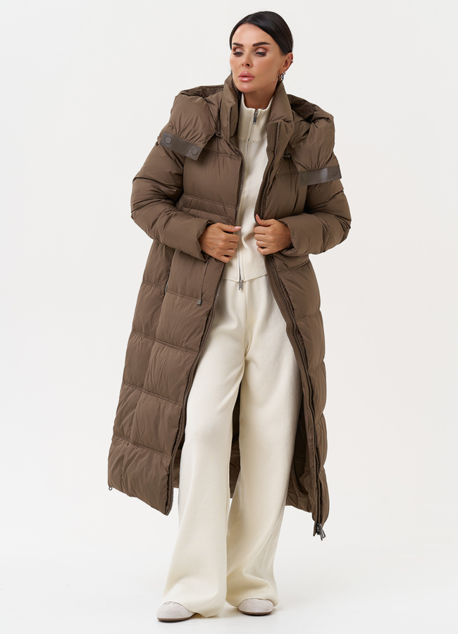 Женское зимнее пальто с капюшоном модель № 31293 универмаг малина