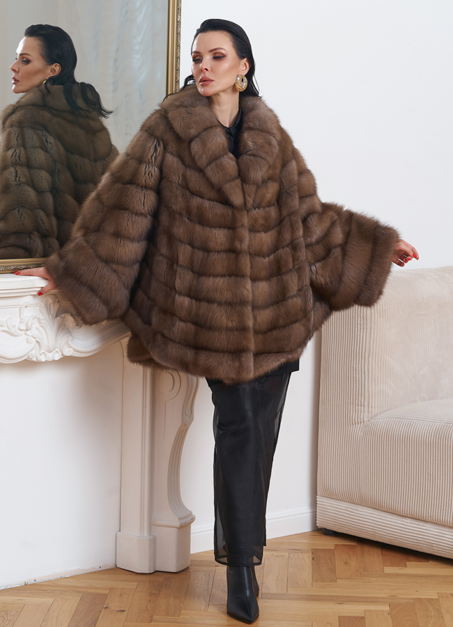 фото Шуба из куницы оверсайз модель № 24643