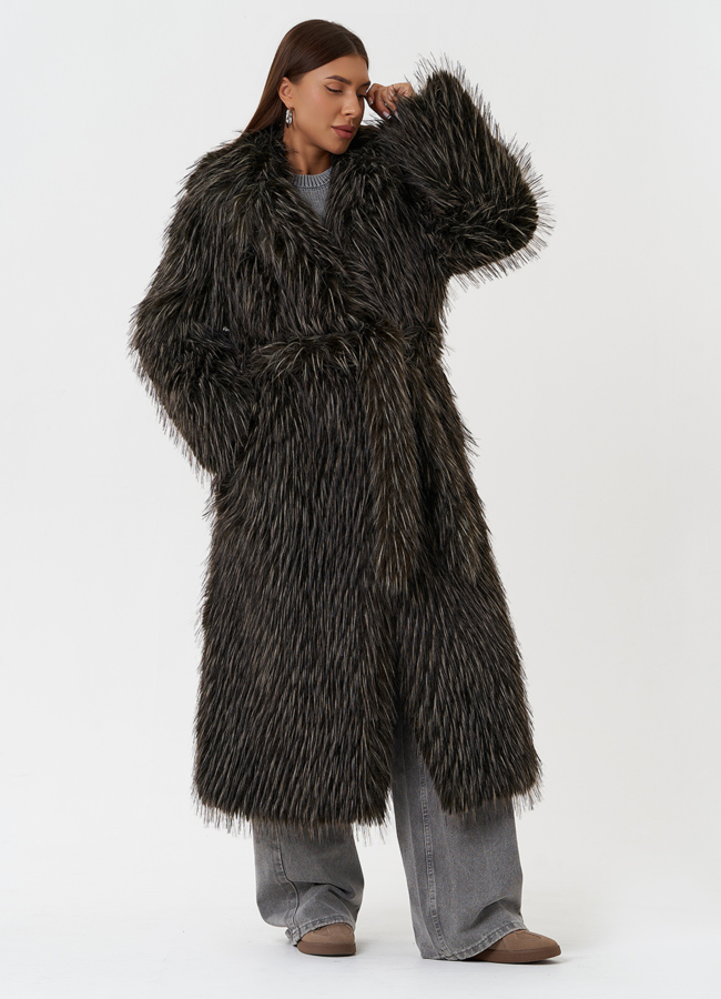 Шуба из эко меха под лису модель № 28679 универмаг малина