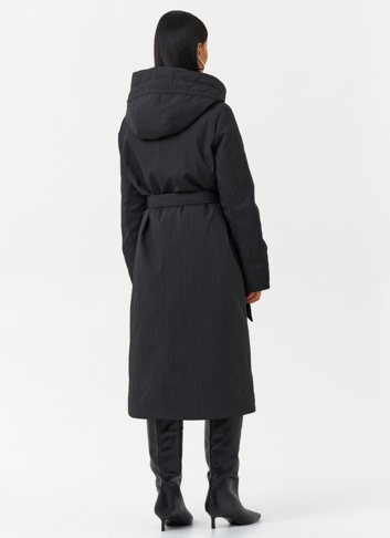 Пальто женское утепленное с эффектом жатой ткани