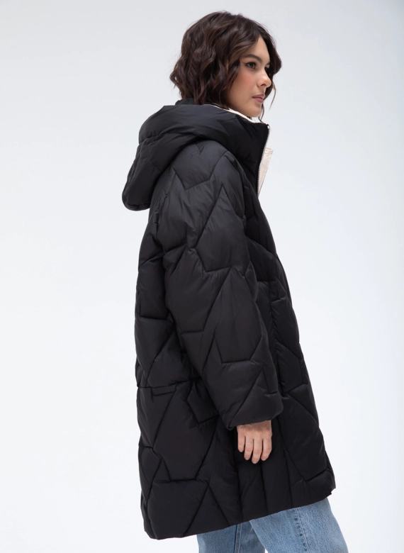 Женский пуховик с капюшоном 
