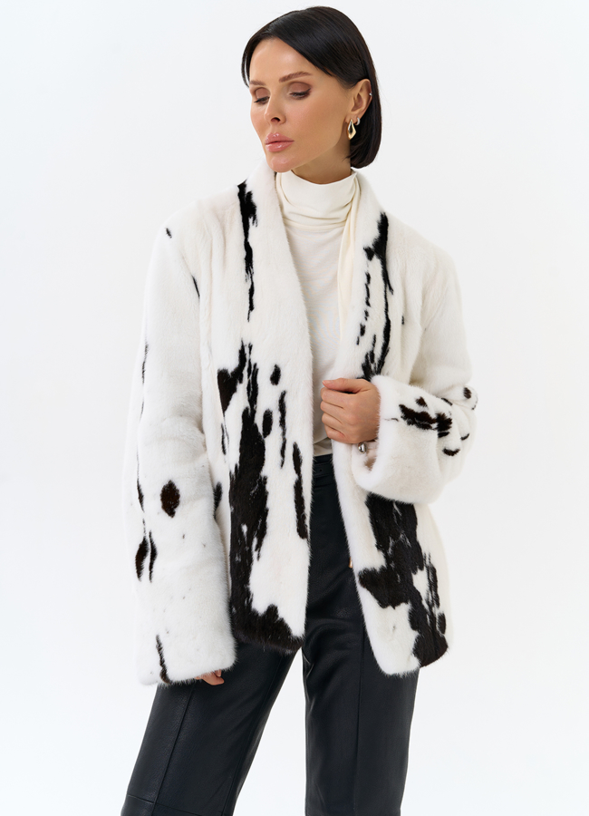 Жакет из меха норки в расцветке 