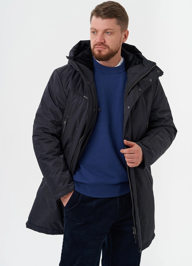 Мужской пуховик с капюшоном модель № 28274 универмаг малина