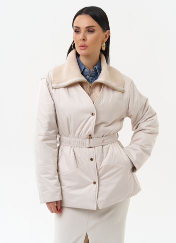 Женская утепленная куртка с поясом